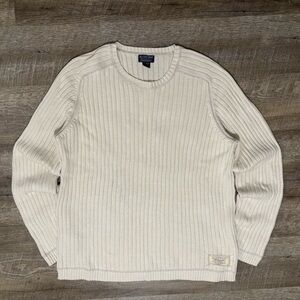 90s Polo Ralph Lauren Ribbed Knit Sweater Men's XXL Cotton Oversized Eggshell
